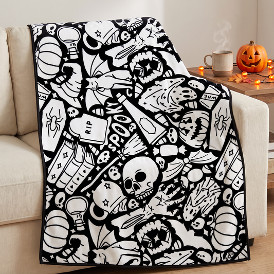 Halloween coloring blanket